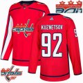 Custom Adidas Washington Capitals #92 Evgeny Kuznetsov red hockey Champion version