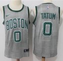 Nike Boston Celtics #0 Jayson Tatum white gray basketball jersey-MHD