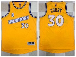 New Golden State Warriors #30 Stephen Curry Yellow nba jersey