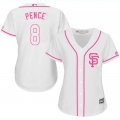 2017 Women San Francisco Giants #8 Hunter Pence white majestic mlb jersey