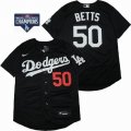 Nike Los Angeles Dodgers Mookie Betts black 2020 Dodger World Series Champions Flexbase Authentic Collection Jersey