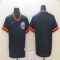 Nike Detroit Tigers blank throwback dark blue mlb jersey-BD