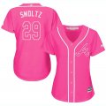 2017 Women Atlanta Braves #29 John Smoltz pink majestic mlb jersey