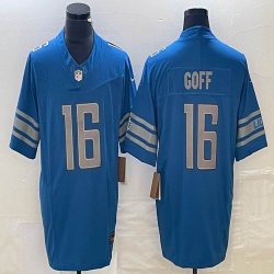 Nike Detroit Lions #16 Jared Goff blue Color Rush Limited Jersey 03