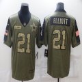 Nike Dallas Cowboys #21 Ezekiel Elliott green 2021 Salute to Service Limited Jersey 01