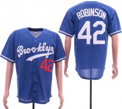 Los Angeles Dodgers #42 Jackie Robinson blue majestic baseball jerseys-SG