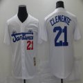 PUERTO RICO #21 Roberto Clemente Jersey Santurce Crabbers Baseball Jersey white-BD