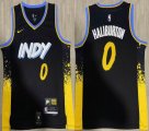 Nike Indiana Pacers #0 Tyrese Haliburton black yellow NBA Jerseys city version-HL