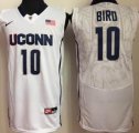 Uconn Huskies #10 Bird white ncaa basketball jersey