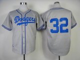 Los Angeles Dodgers 32 Koufax gray throwback mlb jerseys AAA