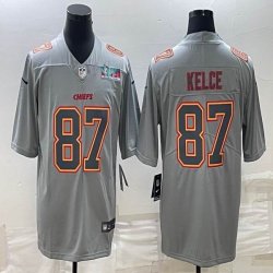 2023 super bowl Nike Kansas City Chiefs Travis Kelce #87 gray Color Rush Limited Jerseys