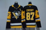 Women Adidas Pittsburgh Penguins 87 Sidney Crosby Black NHL Jerseys C patch