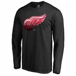 Men\'s Detroit Red Wings Fanatics Branded Black Midnight Mascot Long Sleeve T-Shirt