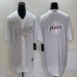 Nike Los Angeles Dodgers blank white majesitc baseball MLB jersey big logo-BD 09