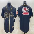 Nike Kansas City Chiefs blank black baseball jerseys Joint name-BD 01