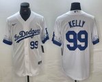 Nike Dodgers #99 Joe Kelly white fashion MLB baseball Jersey Joint name -BD 03