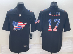 Nike Buffalo Bills #17 Josh Allen black Color Rush Limited Jersey United States map-BD