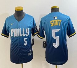 Youth Nike Philadelphia Phillies #5 Bryson Stott skyblue majestic baseball jersey city version-BD 03