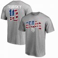 Mitchell Trubisky Chicago Bears NFL Pro Line by Fanatics Branded Banner Wave Name & Number T-Shirt â€“ Heather Gray