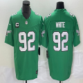 Philadelphia Eagles #92 Reggie White Green throwback Color Rush Limited Jersey C patch-BD