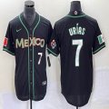 2023 World Cup Mexico #7 Julio Urias black majestic baseball jerseys 199