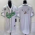 Nike Eagles blank white baseball jerseys Joint name C patch-BD 02