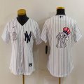 Youth Nike Yankees blank white MLB baseball Jersey -BD 08