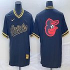 Nike Baltimore Orioles black blue majestic baseball jersey big logo-BD