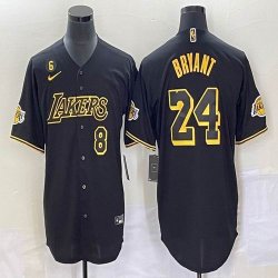 Nike Los Angeles Dodgers #8 and #24 Kobe Bryant black NBA and baseball Jerseys Joint name -BD 03