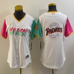 Women Nike San Diego Padres blank white majestic baseball jerseys big logo