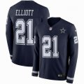 Nike Dallas Cowboys #21 Ezekiel Elliott blue Color Rush Limited Jersey long sleeves