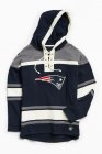 Custom New England Patriots blue gray beige Hooded Sweatshirt