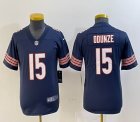 Youth Nike Chicago Bears #15 Rome Odunze Navy Color Rush Limited Jersey