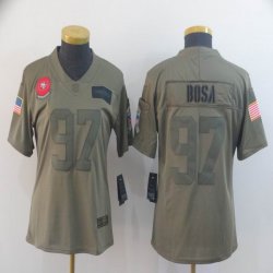 Women San Francisco 49ers #97 Nick Bosa Nike Camo 2019 Salute to Service Retired Limited Jersey