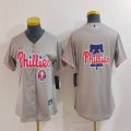 Women Nike Philadelphia Phillies gray baseball jerseys 03