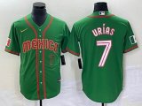 2023 World Cup Mexico #7 Julio Urias green red majestic baseball jerseys 91