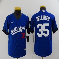 Youth New Los Angeles Dodgers #35 Cody Bellinger blue majestic baseball jersey city version