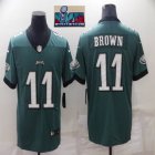 Philadelphia Eagles #11 Carson A.J. Brown Green Color Rush Limited Jersey-BD 01