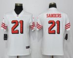 Women Nike San Francisco 49ers 21 Sanders Nike White Color Rush Vapor Untouchable Player Jersey