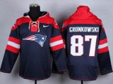 Nike New England Patriots 87 Gronkowski blue red nfl Hooded Sweatshirt