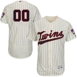 Custom Minnesota Twins white blue stripe Flexbase Authentic Collection Jersey