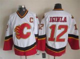 Calgary Flames 12# Jarome Iginla white CCM nhl jerseys C patch