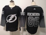 Tampa Bay Lightning #86 Nikita Kucherov black ice hockey jerseys Gradient