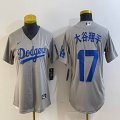 Women Los Angeles Dodgers #17 Shohei Ohtani Nike gray baseball Jersey -BD 03