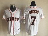 Houston Astros Authentic #7 Craig Biggio white Majestic baseball Jersey