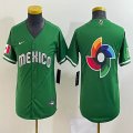 Youth 2023 World Cup Mexico blank green majestic baseball jerseys 05