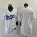 Youth Los Angeles Dodgers blank white majestic baseball Jerseys-BD