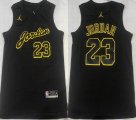 Jordan logo Chicago Bulls #23 Michael Jordan black basketball jerseys