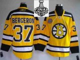 2013 NHL Stanley Cup Boston Bruins #37 Bergeron yellow Jersey