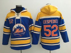 New York Mets #52 Yoenis Cespedes blue yellow baseball Hooded Sweatshirt